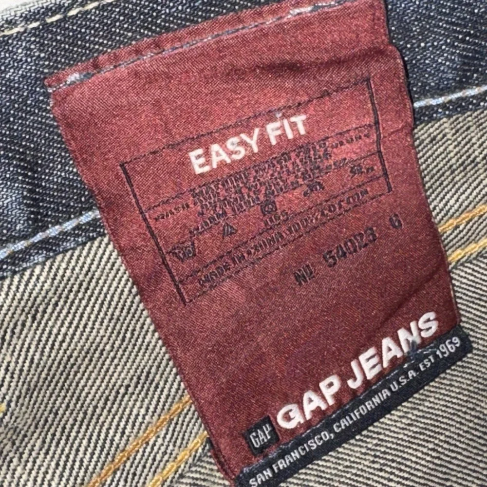 Gap 1969 Jeans Men's 38*x26* Selvedge Denim Straight Leg Easy Fit Dark Wash READ